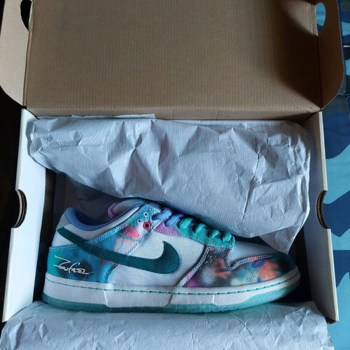 Nike Sb Dunk Futura Laboratories sneakers new, size 45, white and blue
