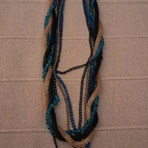 Long necklaces with multicolored beads like new, set of 2