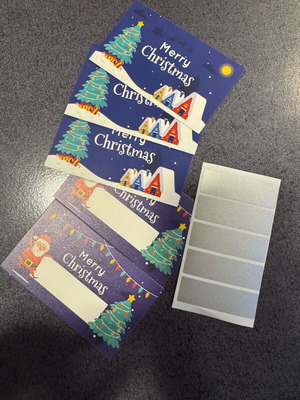 Christmas cards with scratch-off sticker, set of 5