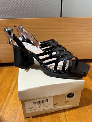 Luigi black platform sandals new, size 36