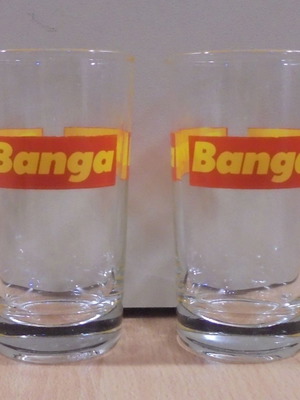 Banga χυμοί Καραϊβικής παλιό διαφημιστικό σετ δύο ποτηριών μεταχειρισμένο