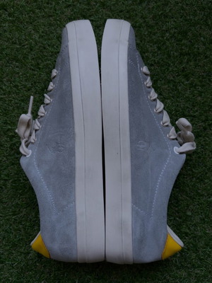 Ralph Lauren men's sneakers like new, grey suede with yellow accent