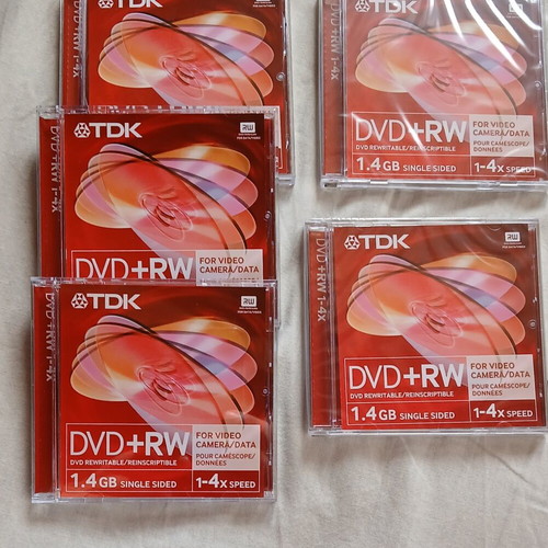 TDK Mini DVD RW 1.4GB Single Sided 1-4x Speed Pack of 5 Like New