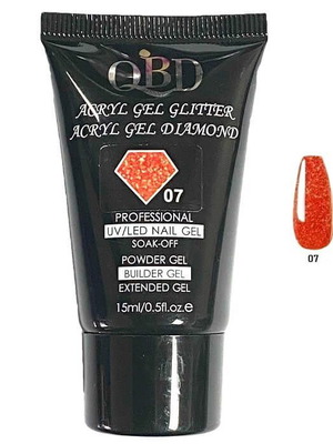 QBD Acrygel Uv/Led Diamond Glitter #07 15ml new