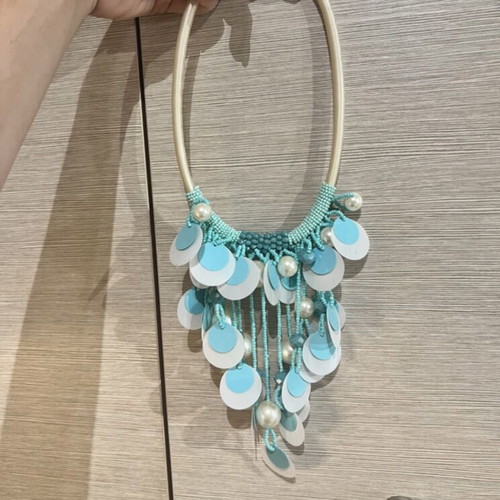 Necklace new in turquoise color with beads
