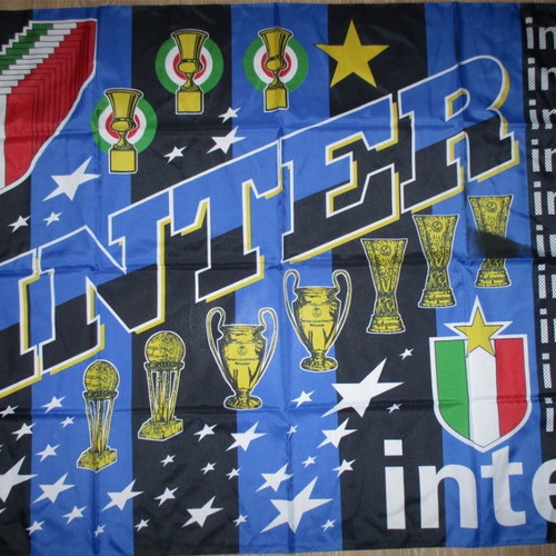 Inter football flag used, dimensions 1.2x1 m