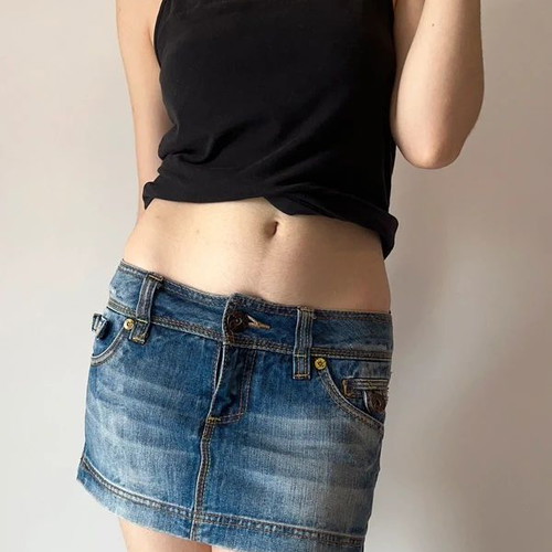 Y2K Mini Denim Skirt XS, Vintage Sicko19, Like New
