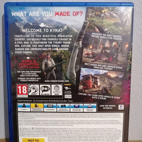 Farcry 4 Limited Edition empty case used for PS4