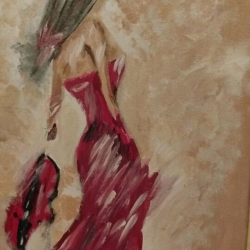 Paintings used, set of 2, medium acrylic
