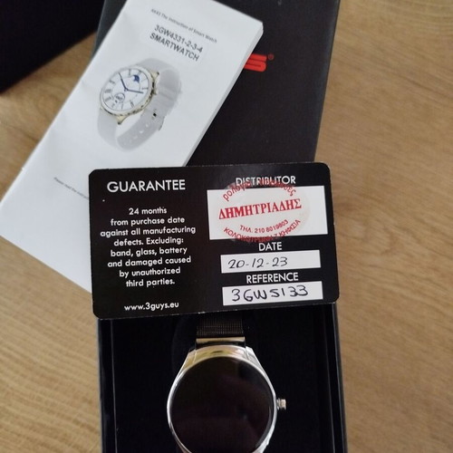 3GUYS SmartWatch like new, silver with bracelet 40mm