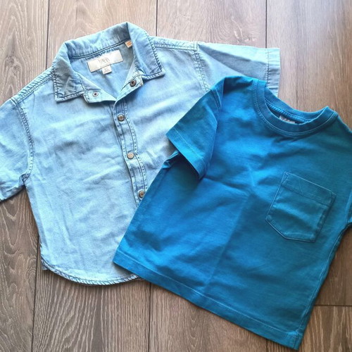 Zara kids shirt and blue t-shirt set, age 3