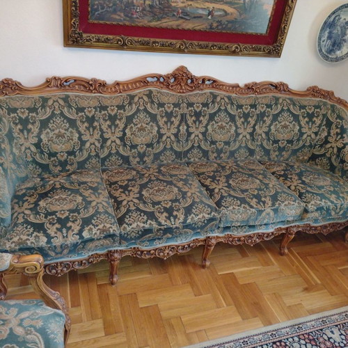 Antique living room set used handmade walnut with sideboard and dining table