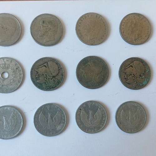 Old coins used, pack of 55 from various countries