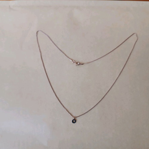 Thin 925 silver pendant with black zircon Katerina Vassou like new