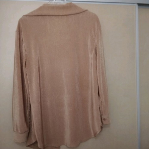 Women's shirt used metallic beige gold