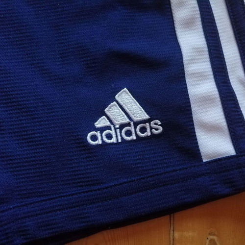 Adidas Climalite boys' sports shorts size M, dark blue and white