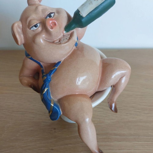 Decorative pig figurine like new, 15 cm height