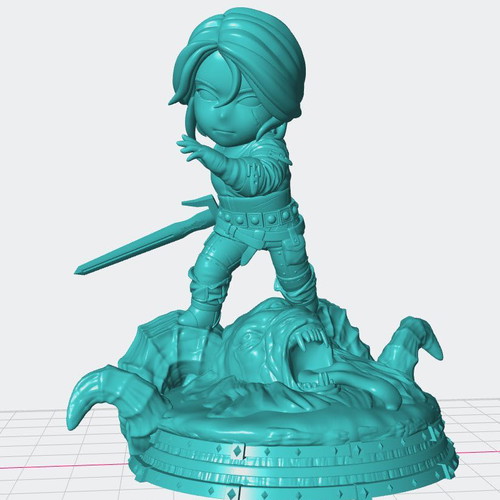 3D Ciri The Witcher unpainted model new