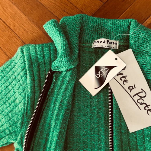 Polo with zipper green S