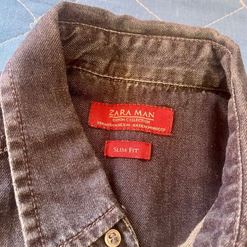 Zara Man blue jean shirt like new, size Medium