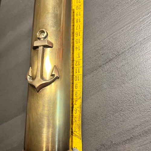 Vintage Trench Art shell casing like new with embossed nautical anchor
