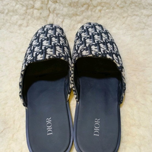 Christian Dior Indior Mule Slipper beige and black Dior Oblique Jacquard size 45 like new