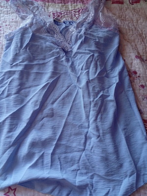 Top with lace used, blue, size M