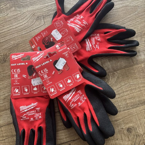 Milwaukee Cut Level A Work Gloves, pack of 3, size 8