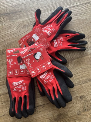 Milwaukee Cut Level A Work Gloves, pack of 3, size 8