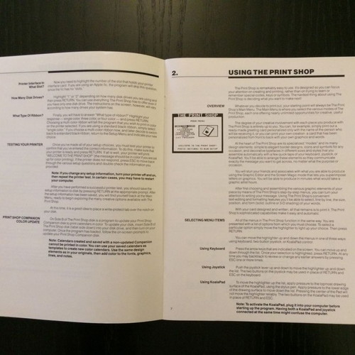 The Print Shop Reference Manual for Apple like new, 1986