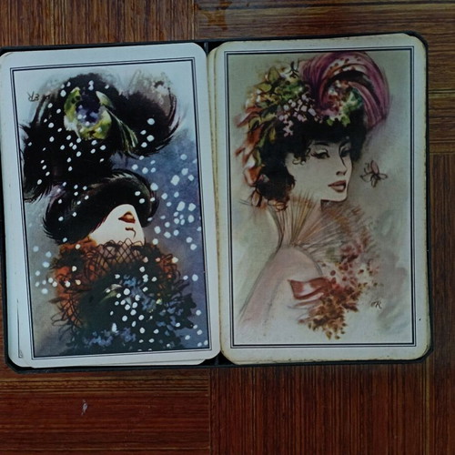 Playing cards used with two women designs, made in Japan