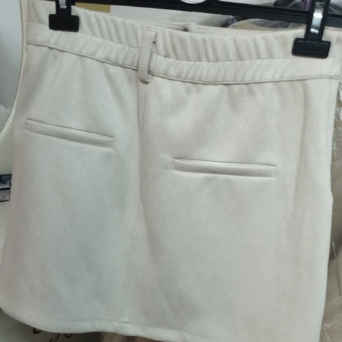 Mini suede skirt Bershka beige like new size M