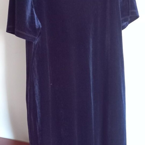 Blue velvet short-sleeve dress XL used