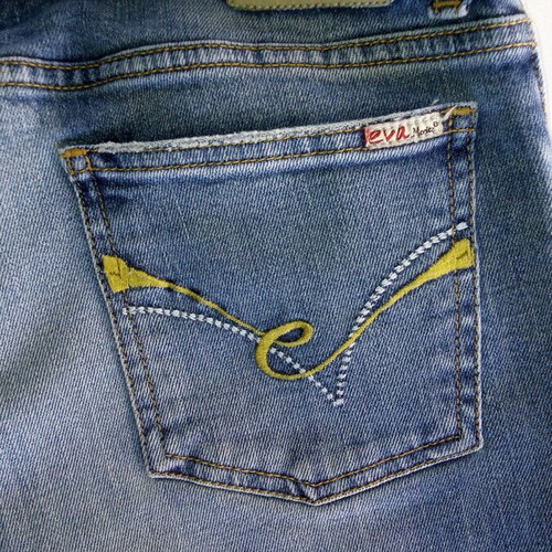 Moritz Eva high-waisted jeans slightly flared, like new, blue turquoise