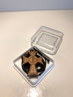 Wooden cross new with cord from Monastery brown