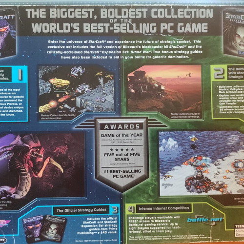 StarCraft Battle Chest PC game used, big box with manuals