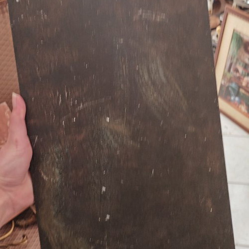 Handmade mixed media artwork on wood like new