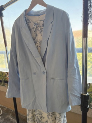 H&M Blue Blazer and Dazy Dress set like new