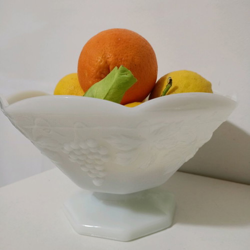 Opaline fruit bowl vintage, large, used