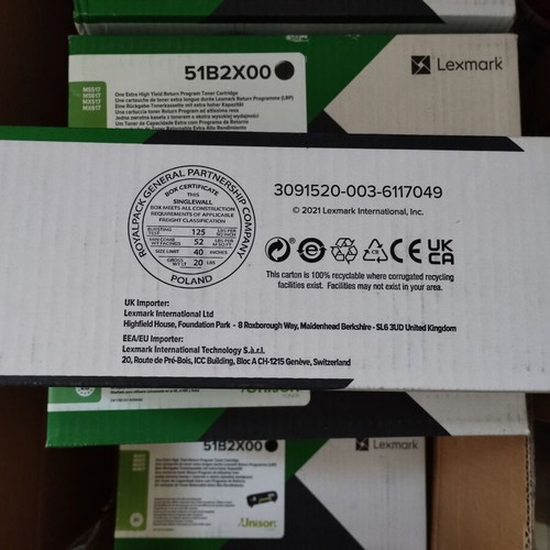 Lexmark Genuine Toner Black Extra High Yield 51B2X00 New