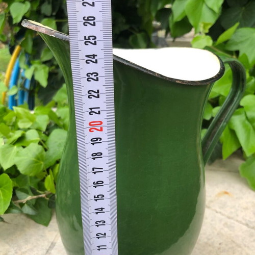 Green enamel pitcher 3L used in very good condition