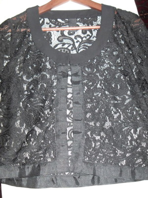 Lace top-cardigan new, size XL, black