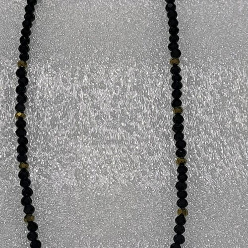 Handmade necklace new with black and gold polygonal crystal beads