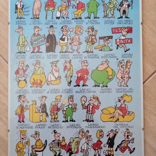 Zap & Ida Lavoro Italian humorous poster 1998 used