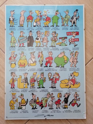 Zap & Ida Lavoro Italian humorous poster 1998 used