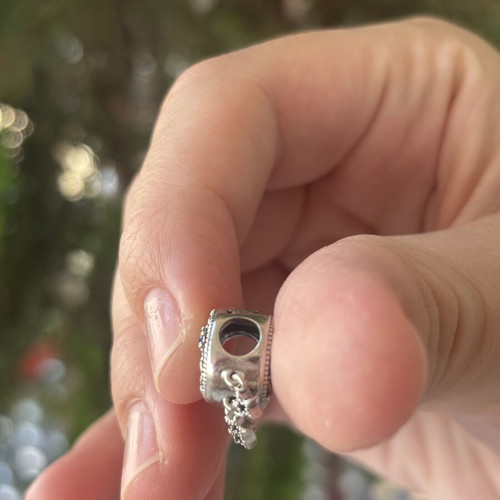 Pandora Moon and Stars Charm like new, silver with blue stones