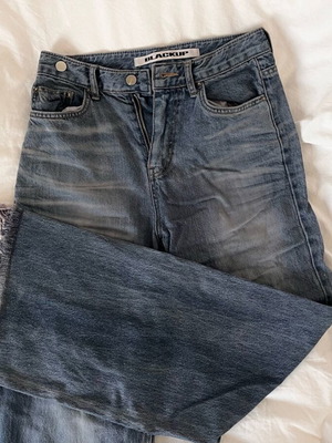 Blackup denim jeans used, blue, wide leg, size S