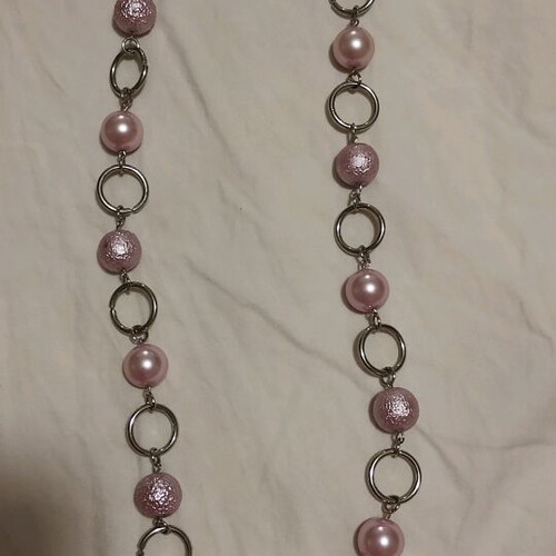 Necklace chain with pink beads new