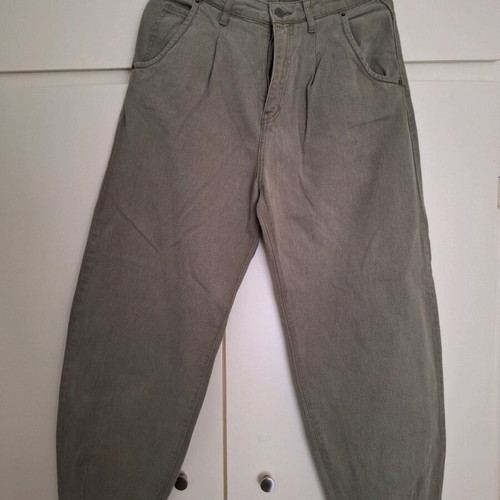 Women's high-waisted balloon jeans Zara green like new