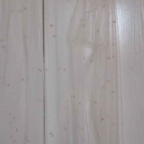 Sheer blouse with pearls like new, white, sizes M and L